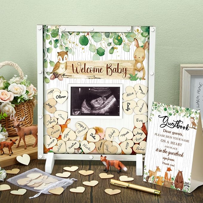 65 Pcs Woodland Animal Baby Shower Guest Book Alternatives He or She Gender - Image 2