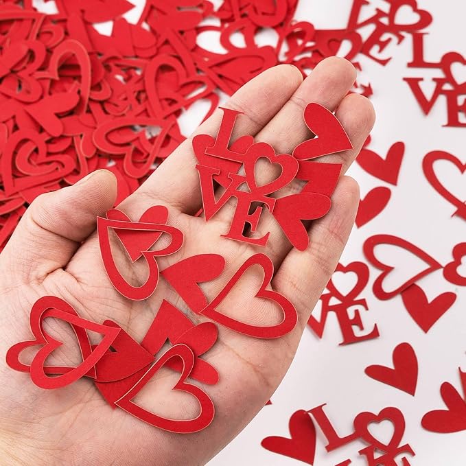 200 Pcs Red Heart Paper Confetti Love Confetti - Image 4