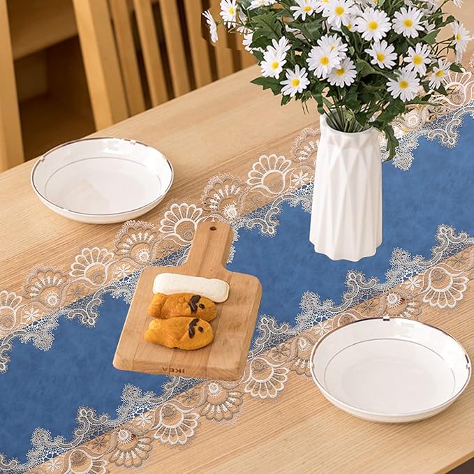 Vintage Lace Dining Table Runner, 108 Inches Macrame Coffee Table Runners - Image 3