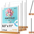 Acrylic Sign Holder with Wood Base 8.5x11 Inch Vertical and Slant Displays by JDEA