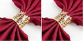 100pcs Disposable Rose Flower Paper Napkin Rings Laser Cut Foil Paper Napkin by NPKRRSK