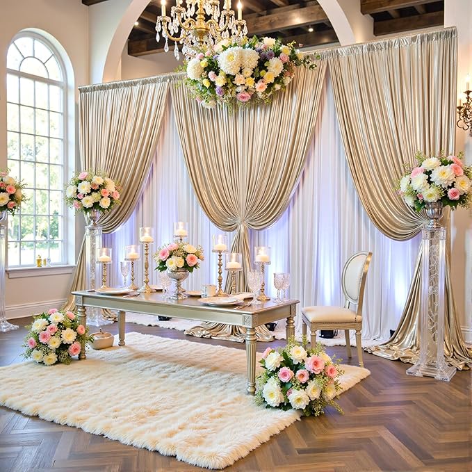 20ftx10ft Champagne Sequin Backdrop Curtain - Image 7