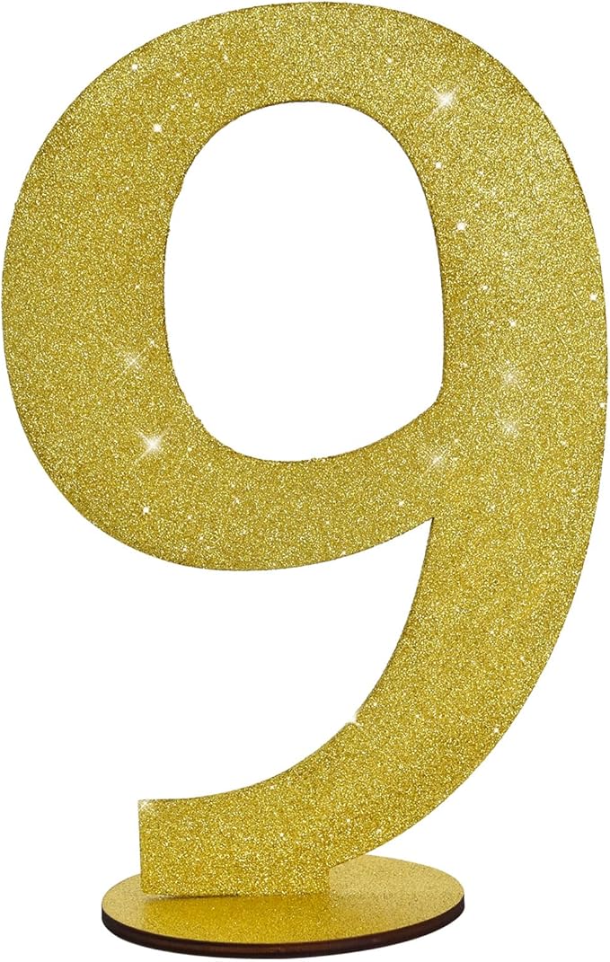 TONIFUL 11.8 Inch Gold Glitter Numbers Table Centerpieces 0-9 Birthday Party by TONIFUL