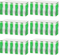 6 Pack 29x108 Inch Silver Green Metallic Foil Fringe Tinsel Table Skirts by AIKENLIN