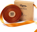 Satin Ribbon 7/8 Inch x 50 Yards Ginger Double-Faced Polyester Ribbons by Keypan