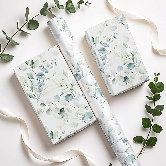 WRAPAHOLIC Eucalyptus Leaves Wrapping Paper Roll - Image 5