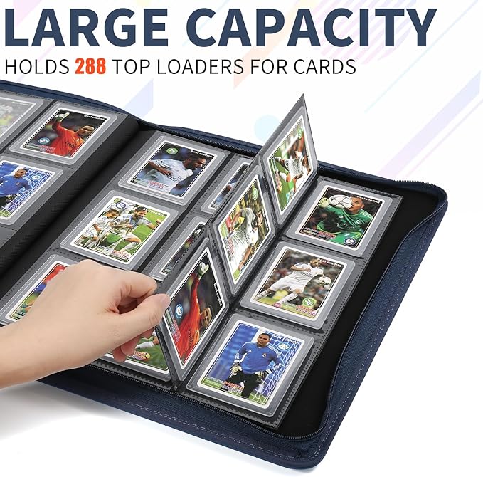 Toploader Binder, Holds 288 Toploaders, 9 Pocket Double-Sided Top Loader Binders - Image 3