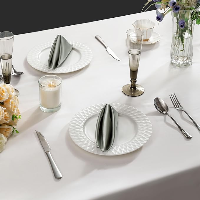 36 Pack Square Satin Dinner Napkins, 16x16 Inches Silky Soft Smooth Table Cloth - Image 3