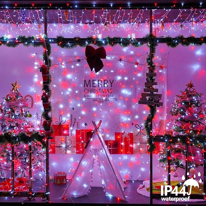 YEGUO 165ft 500 LED Red and White Christmas Lights Outdoor Waterproof, 8 Modes - Image 4