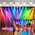 LTLYH 8x6ft Fabric Disco Rainbow Stage 70s 80s 90s Backdrop Vintage Lights by LTLYH