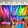 LTLYH 7x5ft Fabric Disco Rainbow Stage 70s 80s 90s Backdrop Vintage Lights by LTLYH