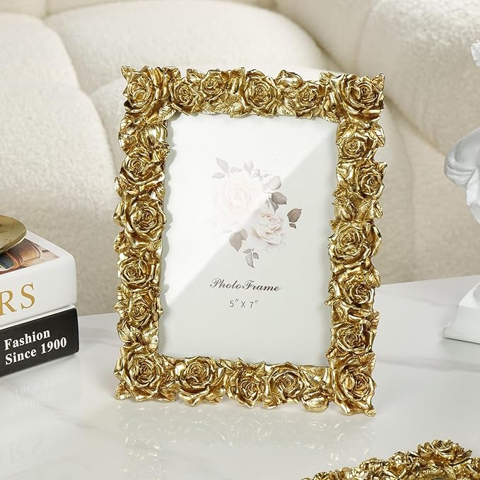 Cuspin Vintage Gold 5x7 Picture Frame, Antique Picture Frames Photo Gallery - Image 3