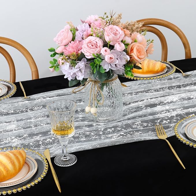 LOMOHOO 10 Ft Silver Table Runner - Image 2