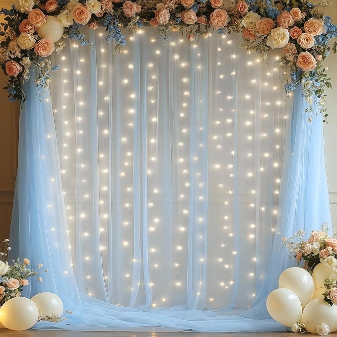 10×10ft Blue Tulle Backdrop Curtain - Image 6