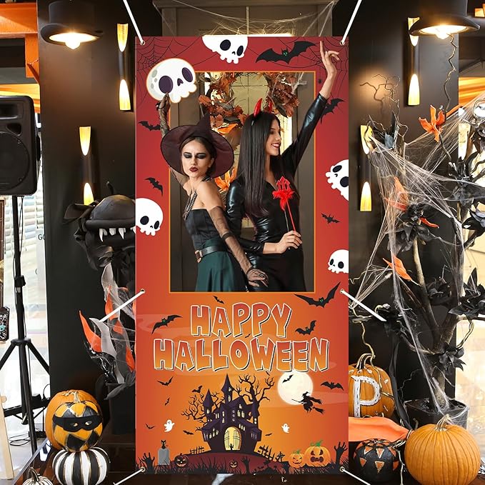 Halloween Photo Booth Props Frame Party Decorations 35 x 73Inch Halloween - Image 5