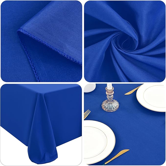 12 Packs 90 x 132 Inch Tablecloth, Royal Blue Polyester Table Cloth - Image 4