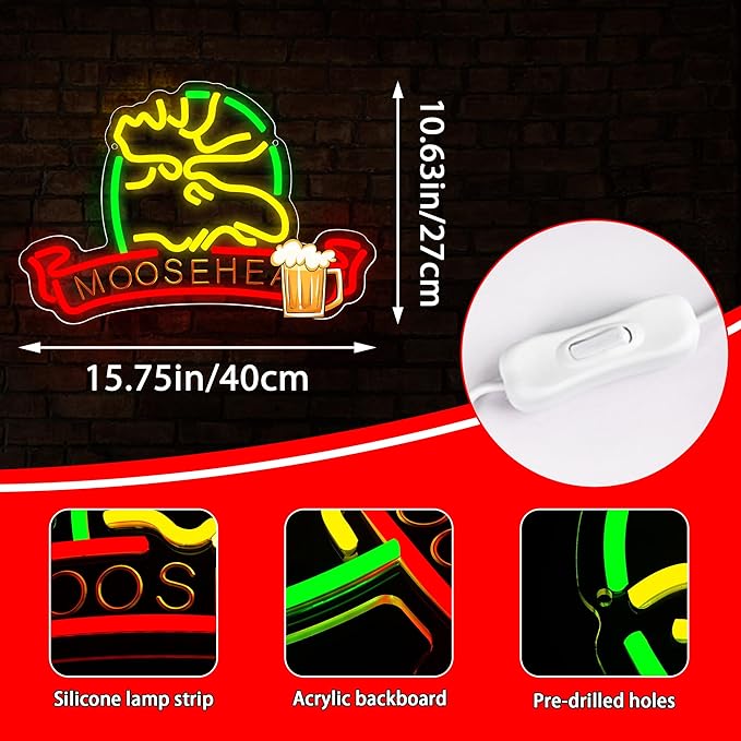 Beer Neon Sign for Wall Decor Beer Neon Lights Bar Led Sign for Man Cave Home - Image 3