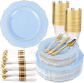 Liacere 350PCS Bule Plastic Plates by Liacere