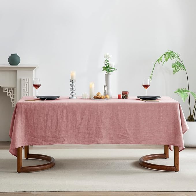 EVERLY 100% Pure Linen Rectangle Tablecloths 60x84Inches - Image 2