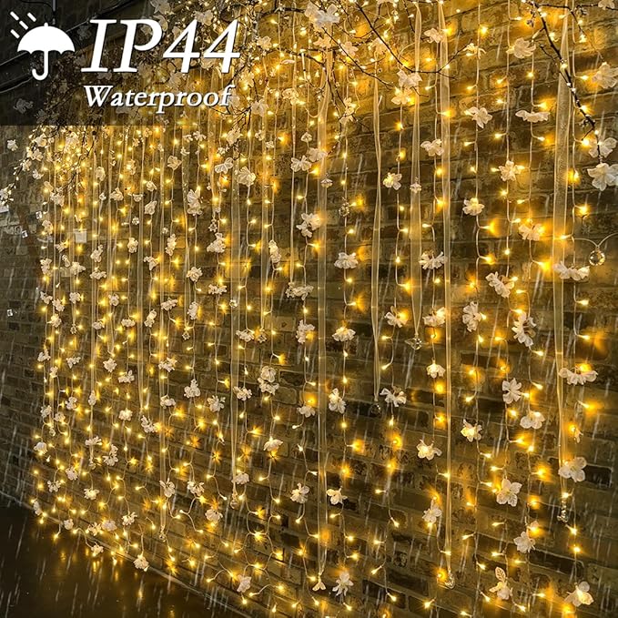 300 LED Curtain String Lights 9.8FT Plug in Fairy Lights - Image 5
