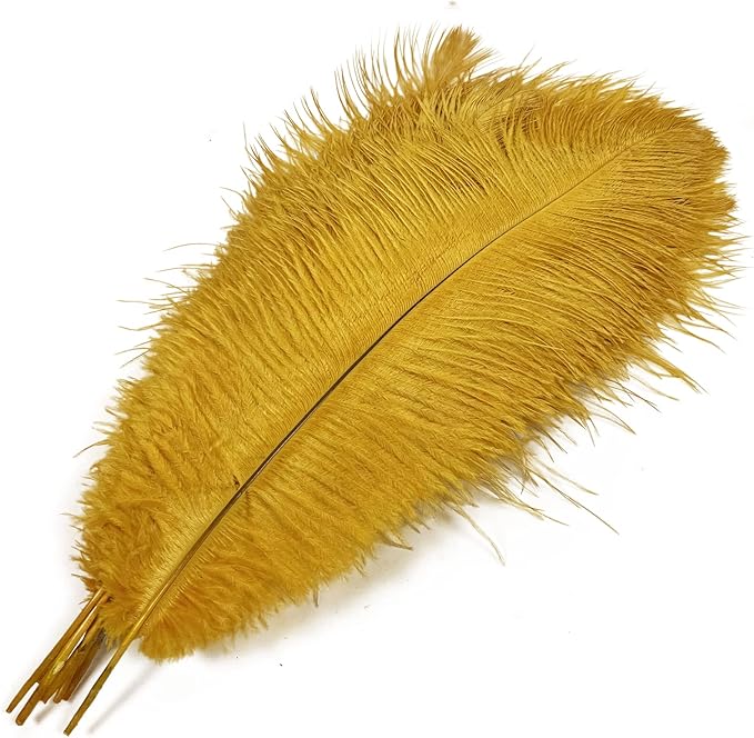 Happy Feather 16-18 inch Gold Ostrich Feathers Craft - Image 4