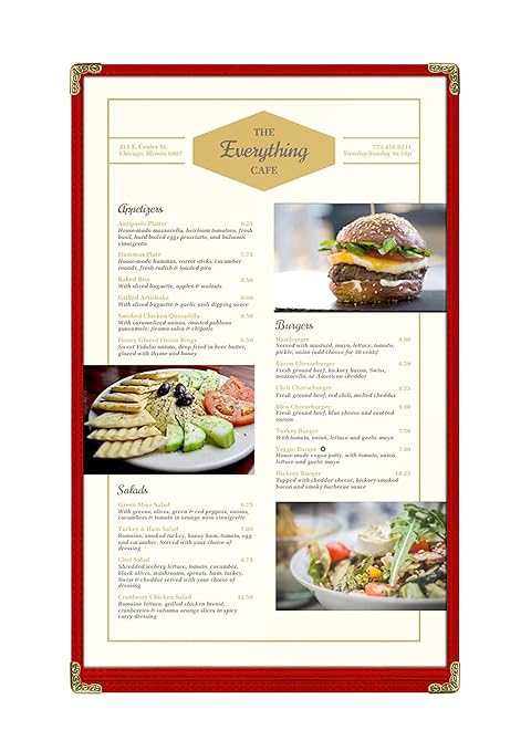 Goodsmart Restaurant Menu Covers – 25 Pack Red 2-View, Top-Loading Menu Holders - Image 2