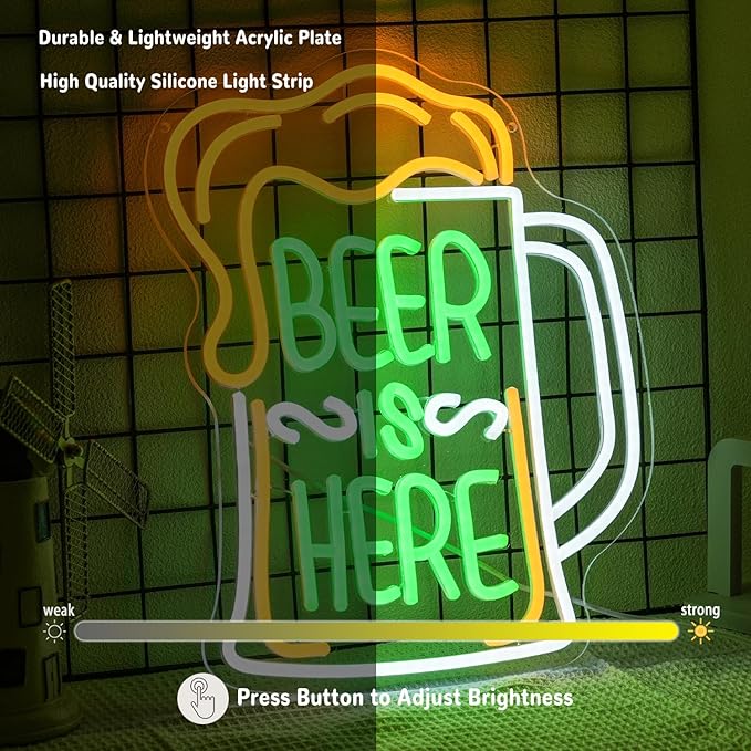 Beer Is Here Neon Sign for Wall Decor Bar Neon Light Beer Led Neon Signs - Image 5