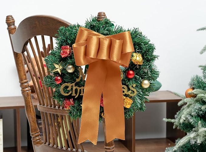 Orange Satin Ribbon Double-Faced Wired Ribbons - Image 6