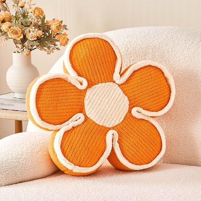 Soft Flower Shaped Floor Cushion, Plush Pillow by Kcvvcr