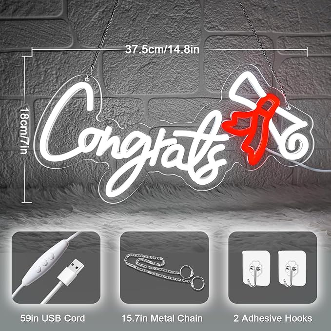 Congrats Graduation Neon Sign - Image 3