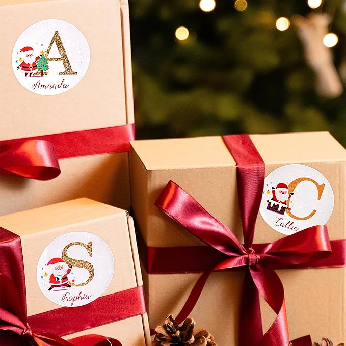 callie moment Personalized Christmas Stickers, Custom Name Waterproof Christmas - Image 5