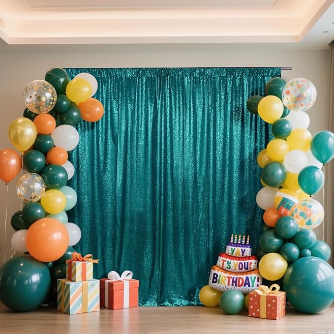 SquarePie Sequin Backdrop Curtain Not See Through Thick Glitter Background by SquarePie