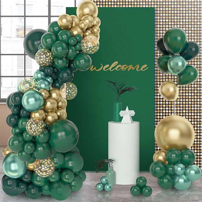 Amandir 153pcs Green and Gold Balloon Garland Arch Kit, Different Sizes 18 12 - Image 5