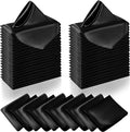 Manyshofu 50 Pieces Black Satin Napkins by Manyshofu