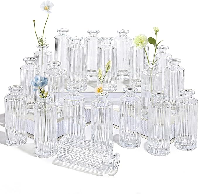 Glass Bud Vases Set of 20, Living Bud Vases, Small Bud Vase in Bulk, Mini by saiguomi
