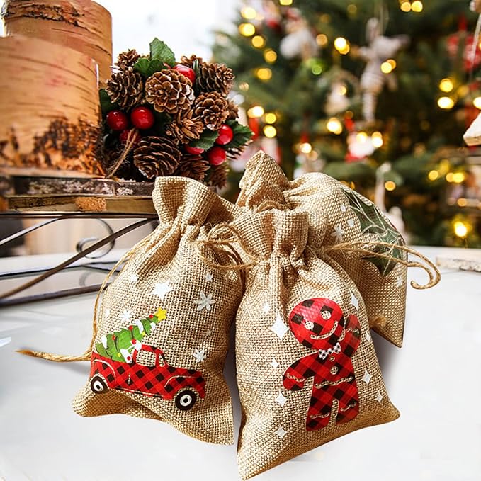 CCINEE 36pcs Christmas Drawstring Goody Candy Gift Bags, 4x6 Inch - Image 5