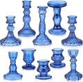Mumufy 10 Pcs Glass Crystal Taper Candle Holders Clear Glass Candlestick Holder by Mumufy