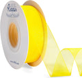 Ribbli Daffodil Yellow Organza Ribbon, 1 Inches x Continuous 50 Yard, Cookie by Ribbli