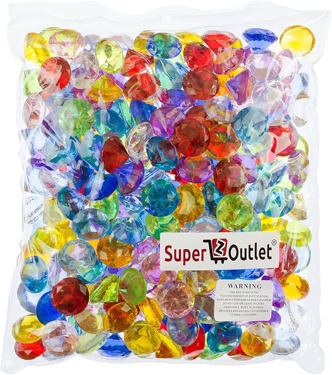 Super Z Outlet Acrylic Color Faux Round Diamond Crystals Treasure Gems - Image 2