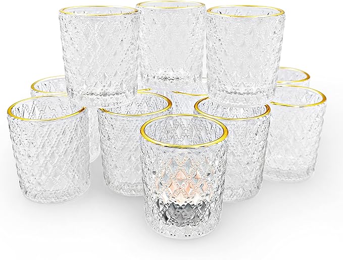 SHMILMH Clear Votive Candle Holders, Glass Tealight Candle Holders Bulk by SHMILMH
