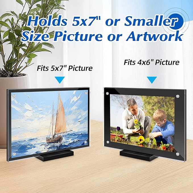 2 Pack Acrylic Magnetic Picture Frame 5x7 - Image 3