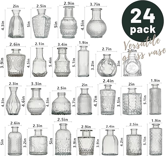 Glass Bud Vase Set of 24 Pcs Small Minimalist Vases - Image 6