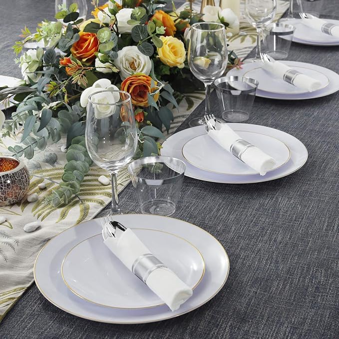 Supernal 60 Pack Silver Plastic Silverware, Pre Rolled Silverware, Premium - Image 7