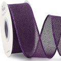 Ribbli Dark Purple Burlap Wired Ribbon, 1-1/2 Inch x 10 Yard, Wired Edge Ribbon by Ribbli