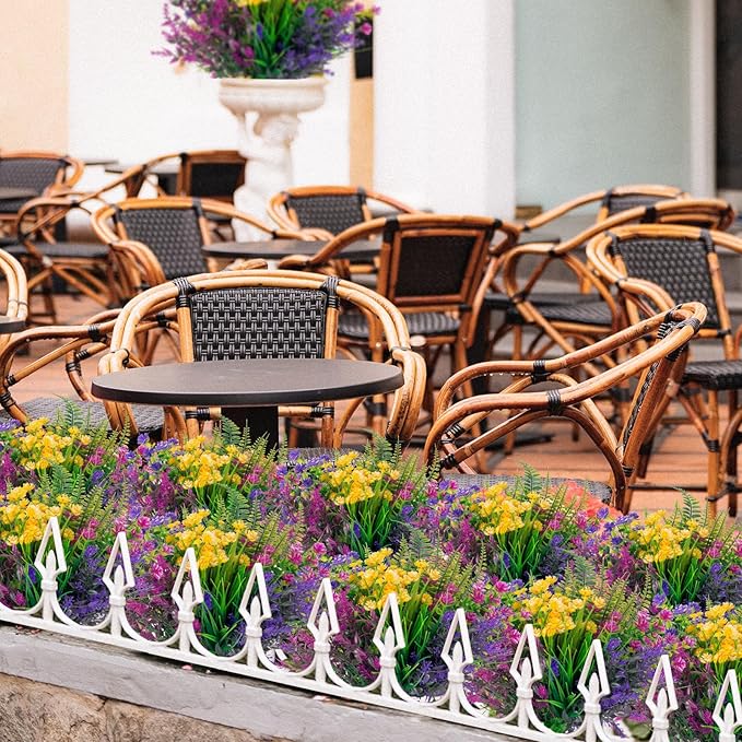 20 Bundles Artificial Flowers Outdoor No Fade UV Resistant Fake Plastic Flowers - Image 9