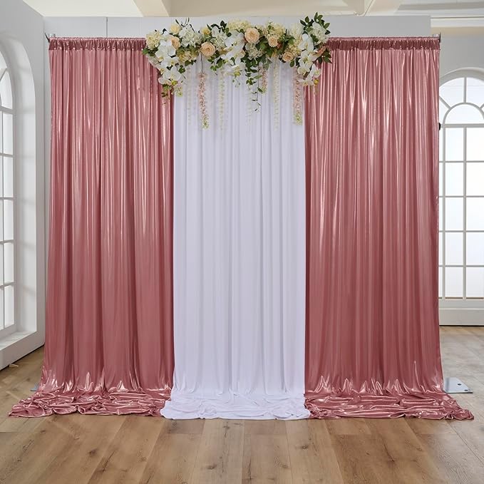 20x10ft Thick Rose Gold Glitter Backdrop Curtain Panels - Image 4