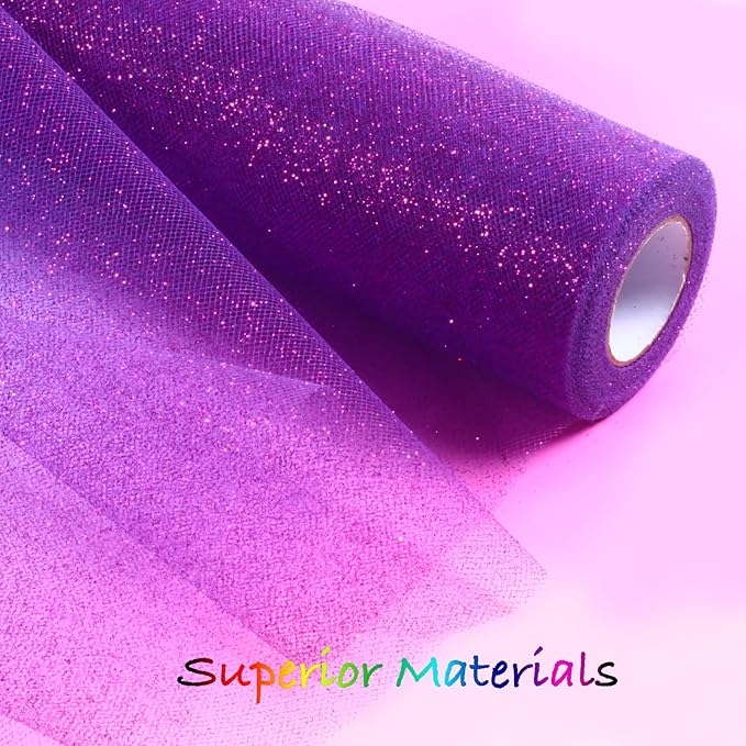 Sparkling Tulle Rolls, 15” by 30 Yards Glitter Tulle Spool Ribbon Fabric - Image 4