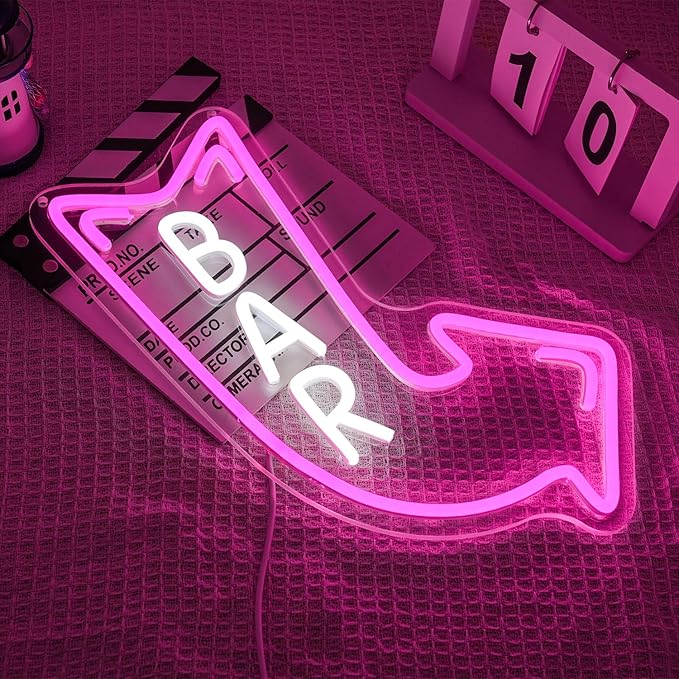 Bar Neon Sign for Wall Decor Arrow Neon Light Pink LED Neon Sign Letter Led - Image 2
