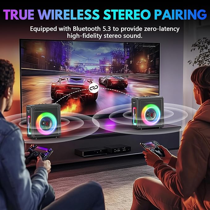 Karaoke Machine with 3 Wireless Mics | Bluetooth 5.3 Speaker with Echo - Image 3