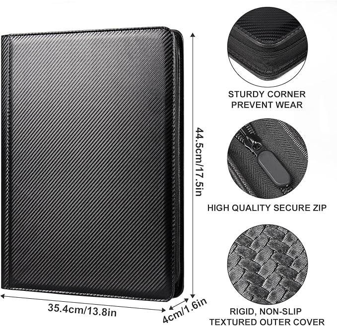 GEAoffice Trading Card Binder 16 Pockets, Premium Large 1000 Card Binder Holds - Image 5